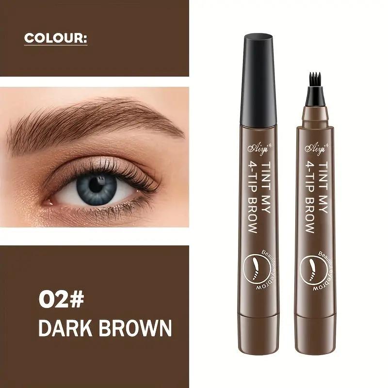 

1Pcs 5 Colors Eyebrow Pen Waterproof 4 Fork Tip Microblading Eyebrows Pen Eyebrow Tattoo Pen Liquid Natural Looking Brows