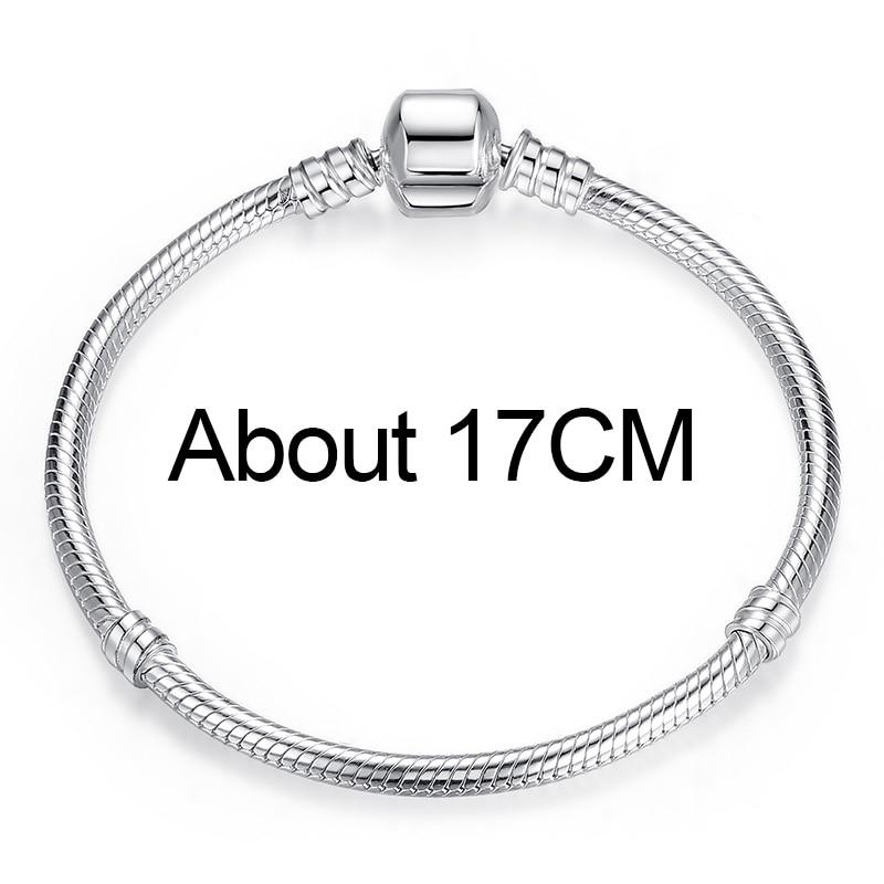 Bamoer Autentický 100% stříbrný hadí řetízkový náramek a náramek Pave Star Cubic Zirconia