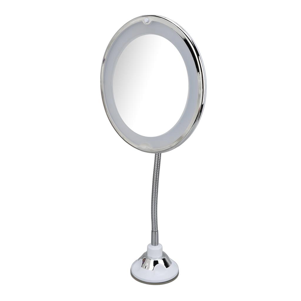 8 Inch Suction Cup Makeup Mirror 10X with LED White Light 10X Magnify Suction Cup Cosmetic Mirror for Make Up