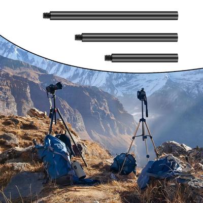 Aluminum Alloy Extension Rod 12mm Diameter 3/8 Female To Male Screw Adapter for Tripod and Fill Light Mounts Black