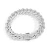 Hip Hop Jewelry Spring Clasp 13mm Rhombus Strip Cuban Link Bracelet Bling CZ Iced Out Prong Cuban Link Chain Bracelet