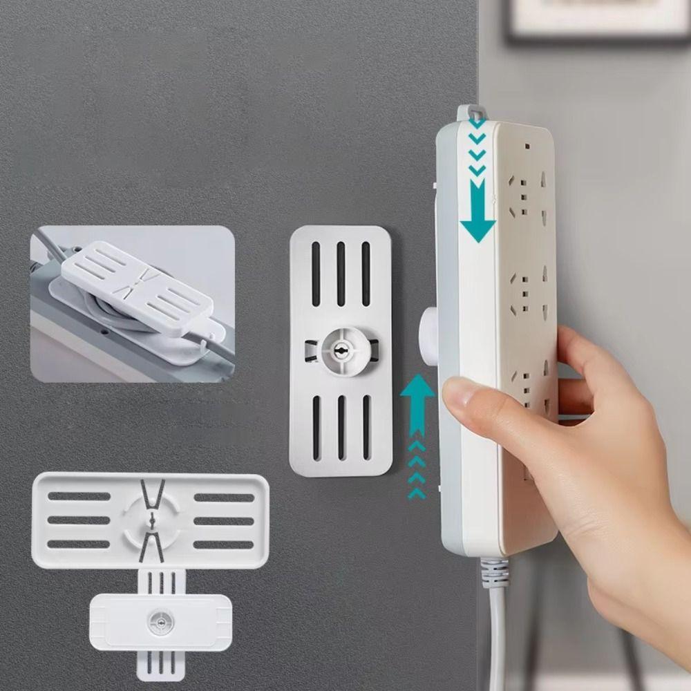 Držák zásuvky na zeď Držák zásuvky bez děrování Držák prodlužovacího kabelu do obývacího pokoje