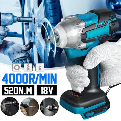 Rechargeable 520N.M Brushless Electric Impact Wrench1/2 Socket Cordless Wrench Power Tools 7000rpm for Makita 18V Battery NEW