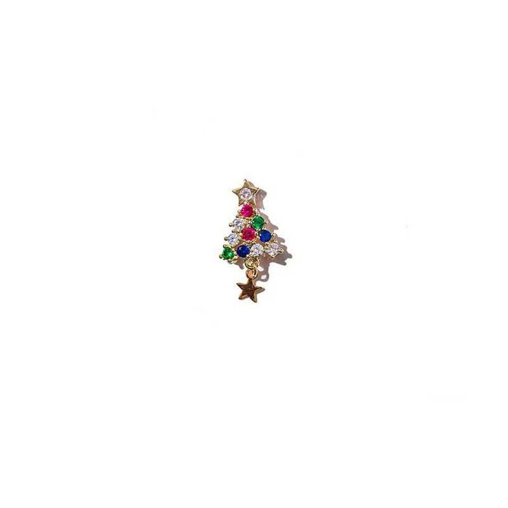 Tree 3D Nail Jewelry Snowflake Nail Rhinestones Christmas Nail Decorations Christmas Nail Drills
