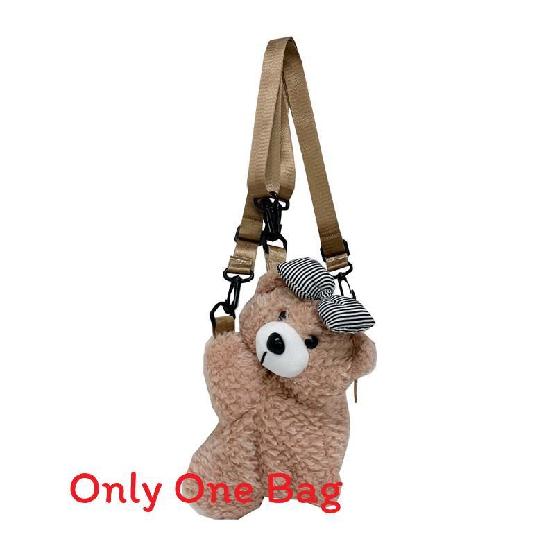 Bear Fun Plush Crossbody Bag With Zipper Closure For College And Use Casual