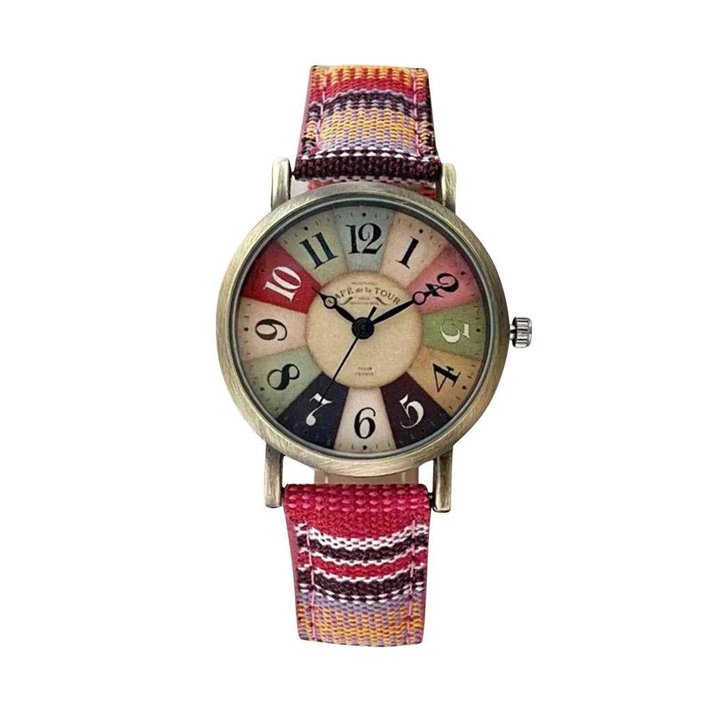 Montres de mode pour femmes avec motif arc-en-ciel multicolore, bracelet à main, bijoux