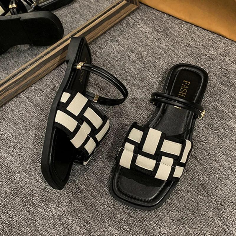 Móda Nový Trend Letní Baleríny Dámské Pantofle Ležérní Obuv Otevřená Špička Žabky Designérské Společenské Sandály Pláž Módní Dámská Obuv Nazouváky