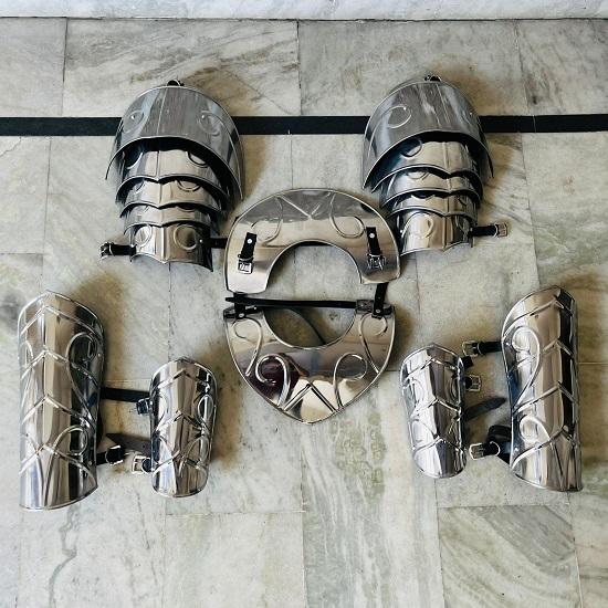 

Женский средневековый стальной доспех Ручной работы Готический костюм рыцаря, LARP, Косплей Реконструкция Защитное снаряжение