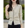 Autumn and winter new women's knitted sweater V-neck cardigan sweater women's imitation wool coat batch