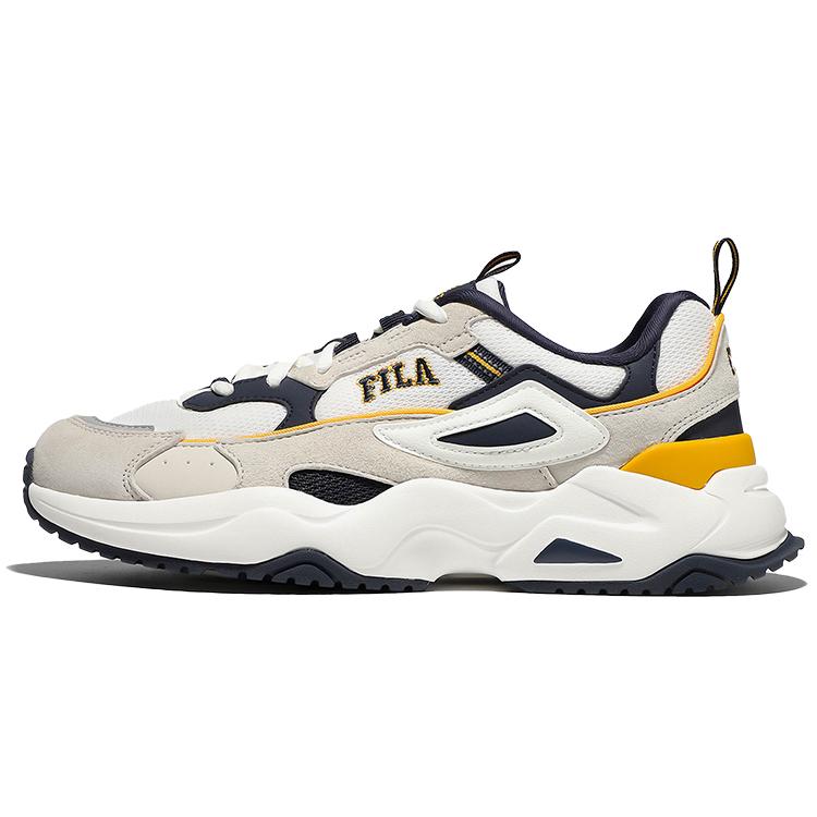 FILA Rayflide Textile, Synthetic Leather Low top Casual Shoes Unisex Blue Yellow Korean Style 1RM02053E_444 38