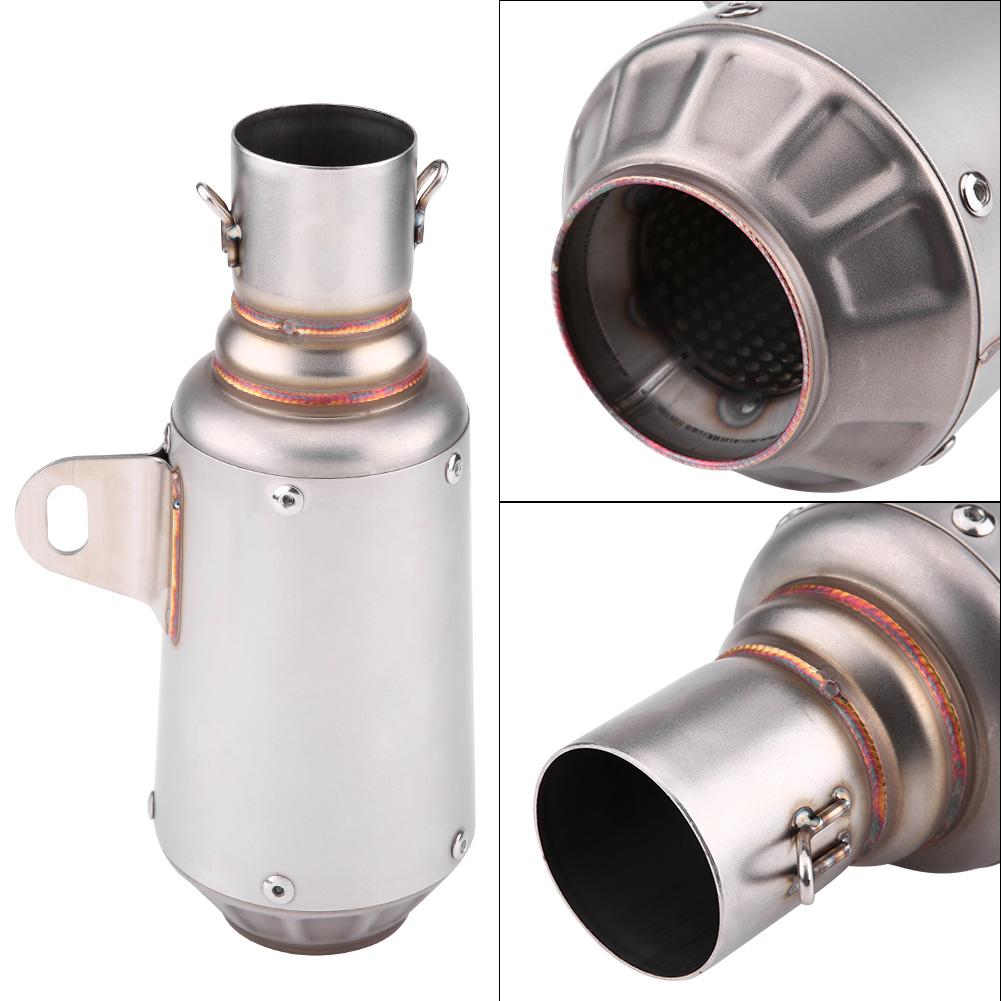 Universal Motorcycle Muffler Exhaust Tailpipe Tail Pipe Tip Stainless Steel Titanium Color