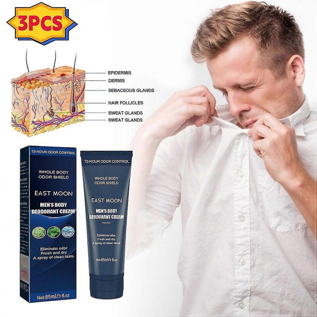 3PCS 80ml Body Odor Underarm Sweat Deodor Perfume Cream For Man Removes Armpit Odor And Sweaty Lasting Aroma Skin Care