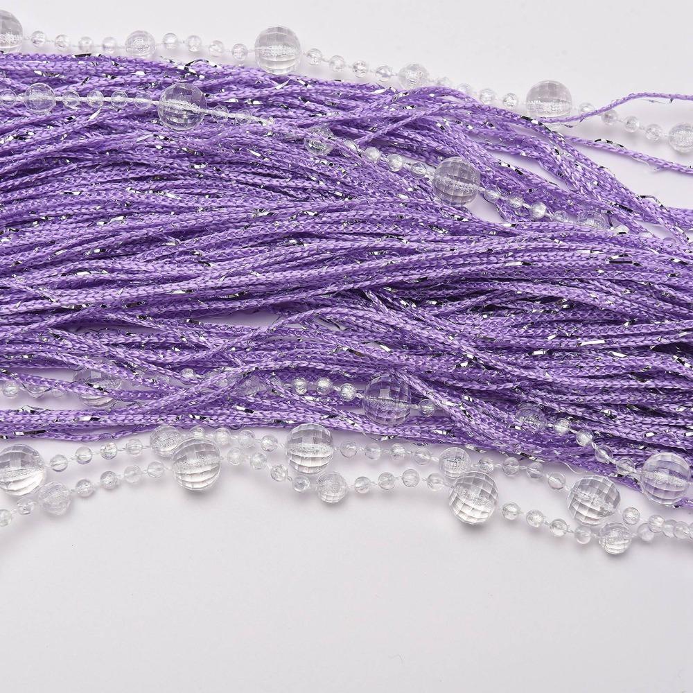 

Crystal Bead String Curtain Decorative Partition Curtain Easy Hang Beaded Curtain Window Decor Light purple