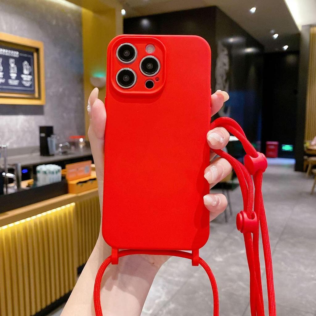 Coque d'iPhone 17 Pro Max en Silicone Liquide avec Lanière - Anti-chute pour iPhone 16/15/14/13/12