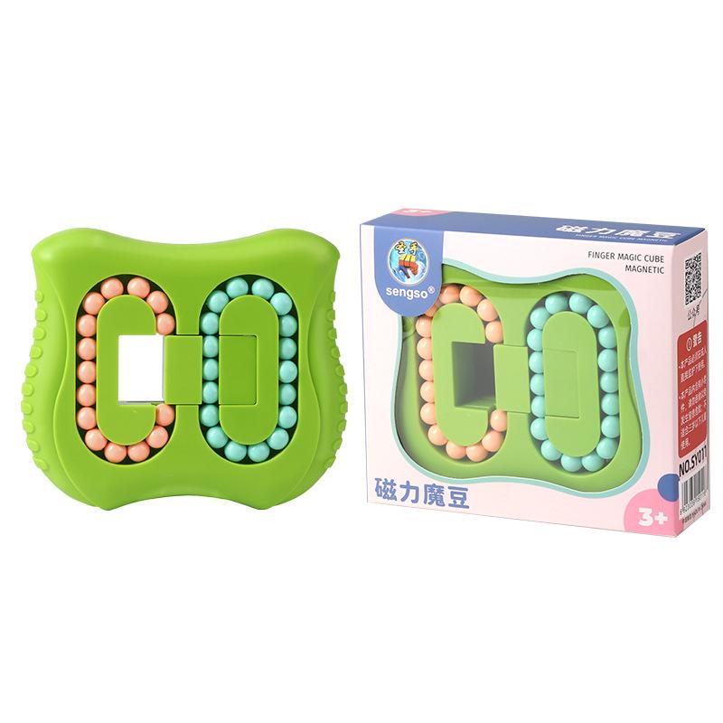 Sengso 3x3 Magische Bohne Einseitig und Zweiseitig Drehende Runde Kugel Magische Bohne Intelligenz Fingerspitzen Spielzeug Fidget Cube