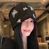 Autumn Winter Warm Bonnet Girls Elastic Skull Caps Korean Baggy Beanie Hats Hip Hop Streetwear Butterfly Pullover Hat