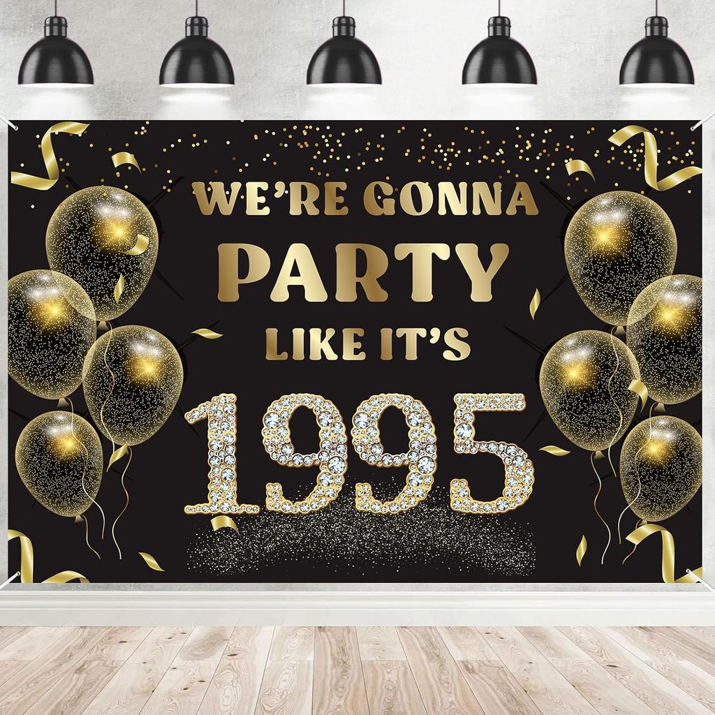We’re Gonna Party Like It’s 1975 Birthday Banner Backdrop, Cheer To 50 Years Birthday Banner, 50th Birthday Party Supplies for Men Women