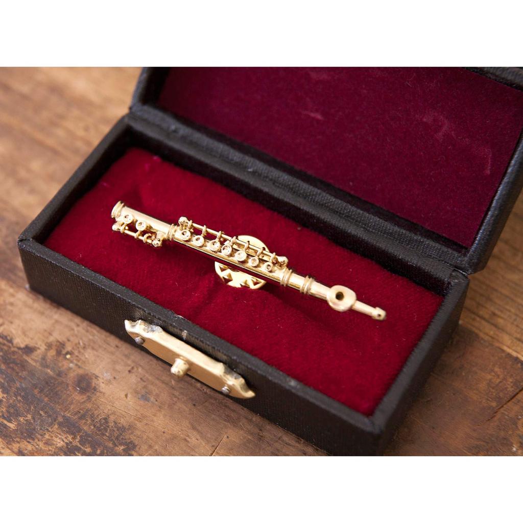 Akizuki Trading Co., Ltd. Design Accessories Flute Gold W5.7×D1.5×H1cm Miniature Band Pin Badge PA06-1/14