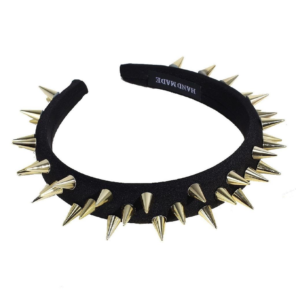 1PC Exaggerated, Designer, Rivet, Black, Hairband, Summer, Wide, Fashion, Punk, Personalized, Headband, Hairpin
