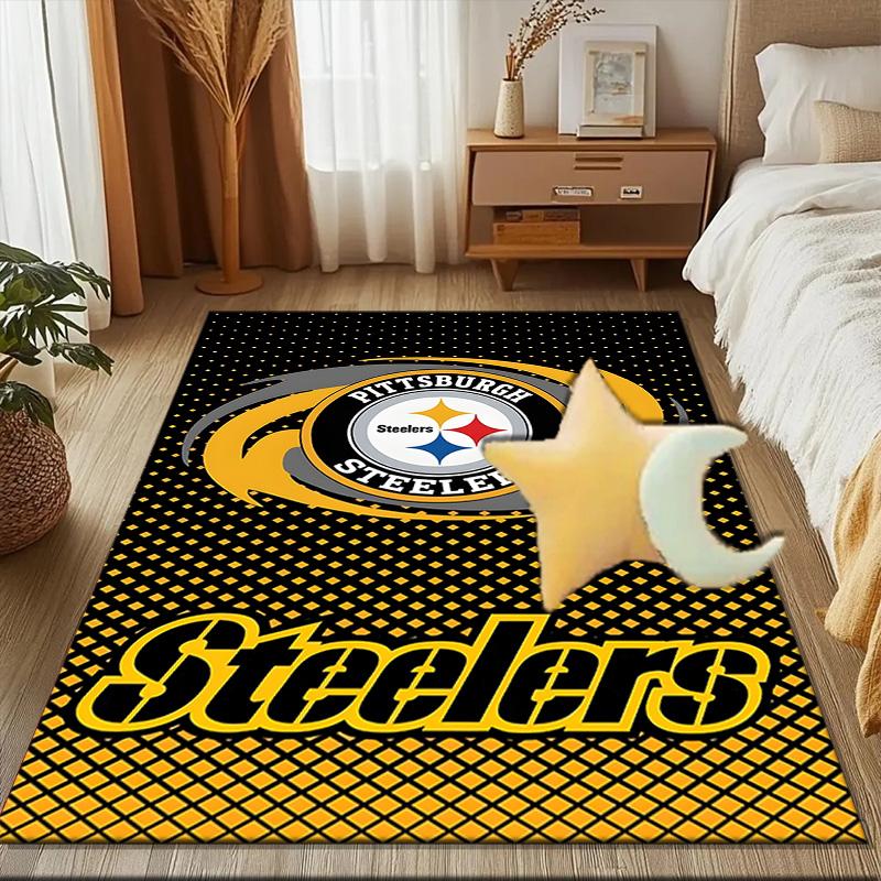 Pittsburgh Steelers Vloerkleed Spel Tapijt, Vloermat voor Slaapkamer Woonkamer Entree Tapijt, Woondecoratie Idee Cadeau voor Kerstmis Verjaardag