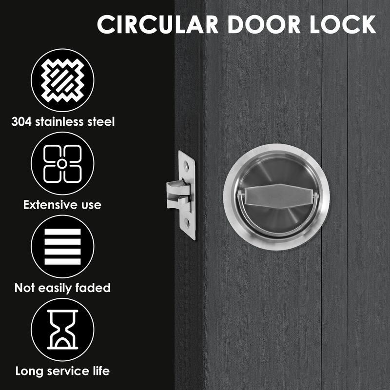 New Recessed Door Lock 304 Stainless Steel Hidden Recessed Cup Door Handle Keyless Recessed Door Pull for Bathroom Bedroom