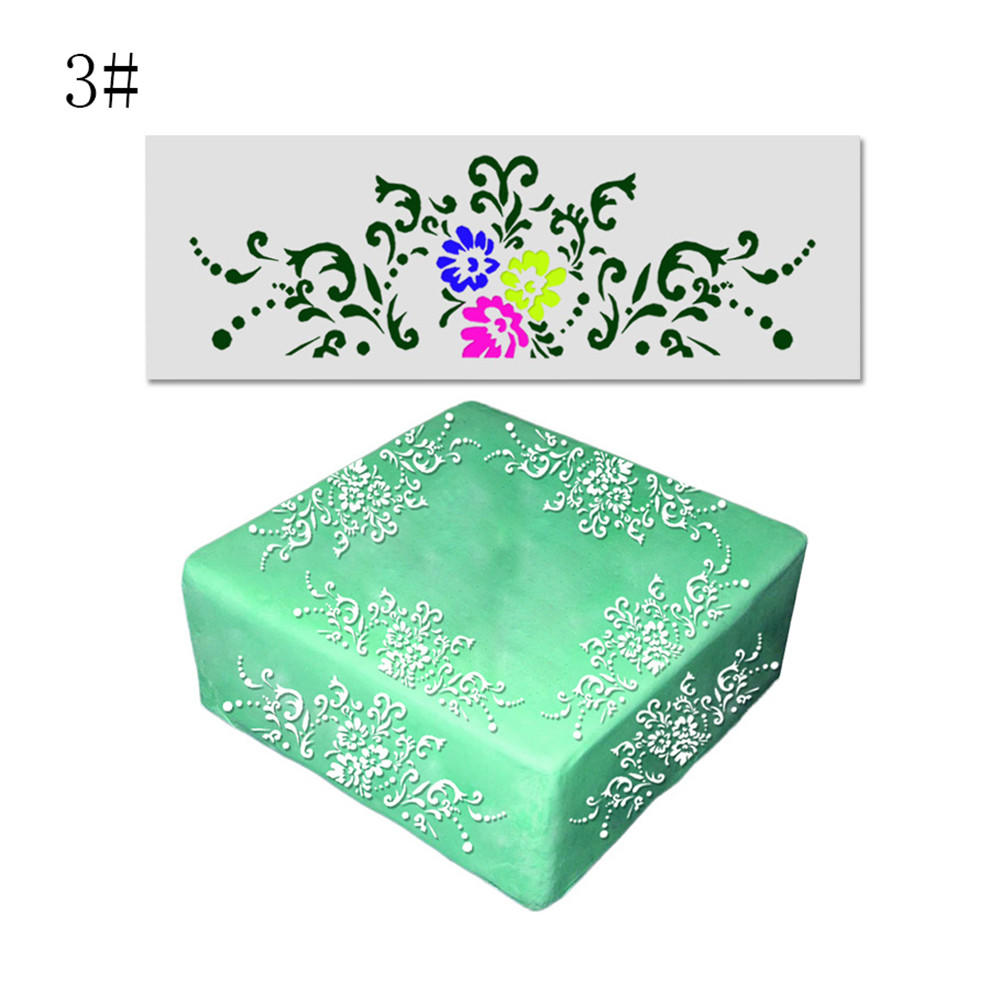 Cake Decorating Tool Damask Lace Border Cake Side Cupcake Stencil Sugarcraft Decoration Mould Baking Tool Kitchen Accessories