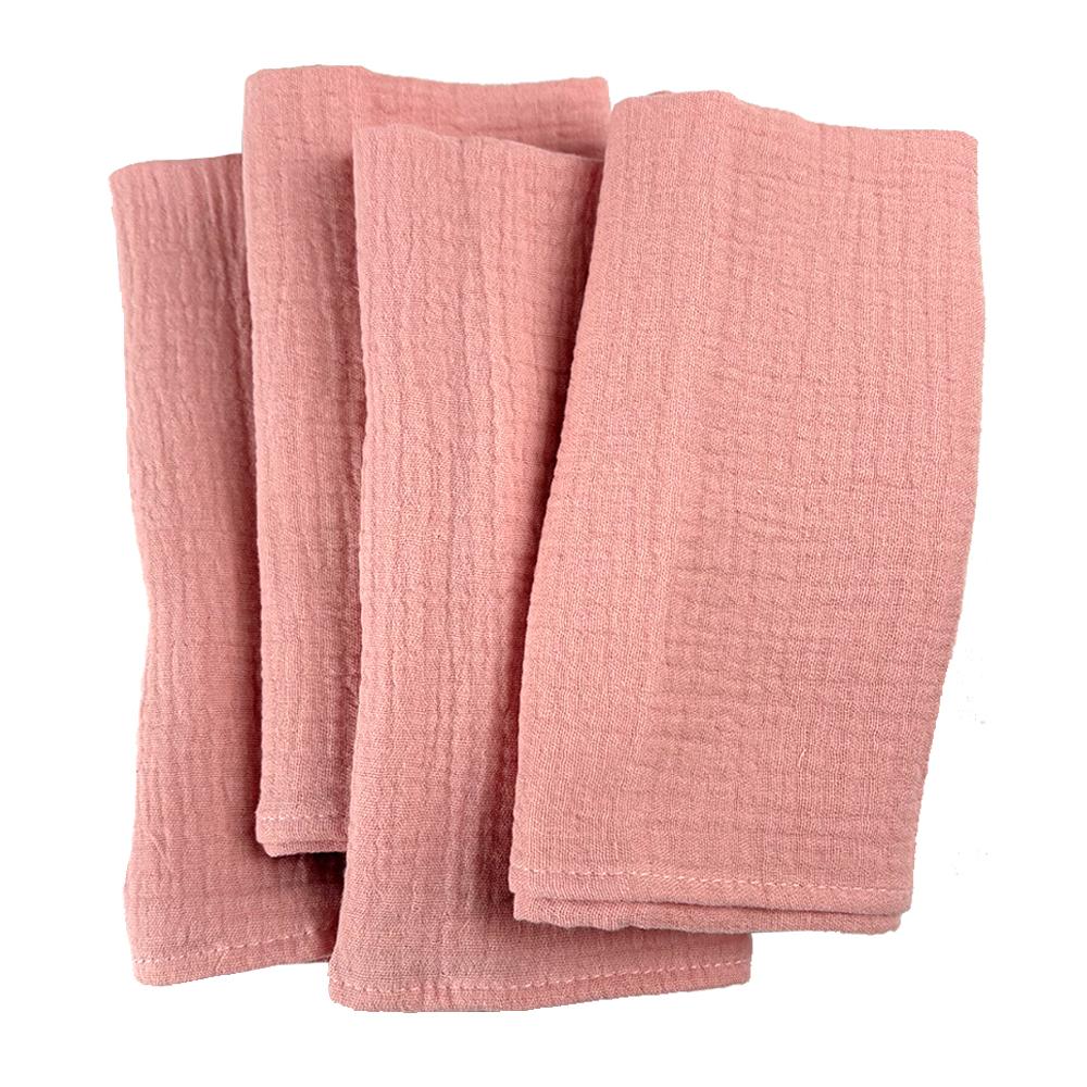 40x40cm Cotton Gauze Cloth Napkins Set of 4 Soft Handmade Double Layer Reusable Dinner Napkin Square for Wedding Party Dinners