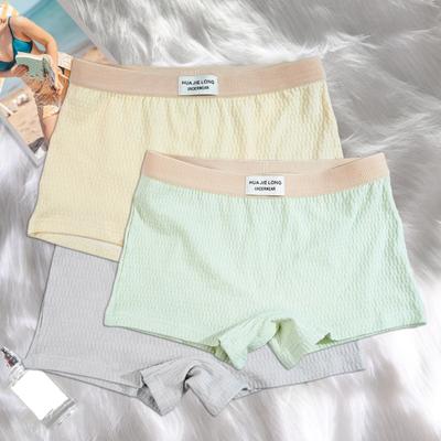 Damen Unterhosen Passform Einfarbig Elastischer Bund Baumwolle Mittlere Taille Gute Atmungsaktivität Lady Boxer Weiblich Täglich