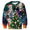 Autumn and Winter Men's Christmas 3D Printed Crew Neck Fashionable Versatile and Comfortable Hoodies & Sweatshirts (men’s)