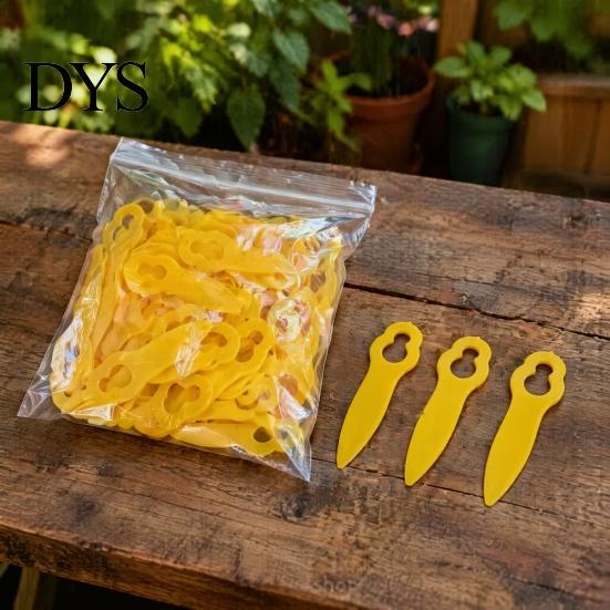 Heavy Duty Trimmer Cutter 100 Pcs Replacement Blades for Ferrex Grass Trimmer, Cordless Parts Lawn Care Blades, Plastic Garden Weed Trimming
