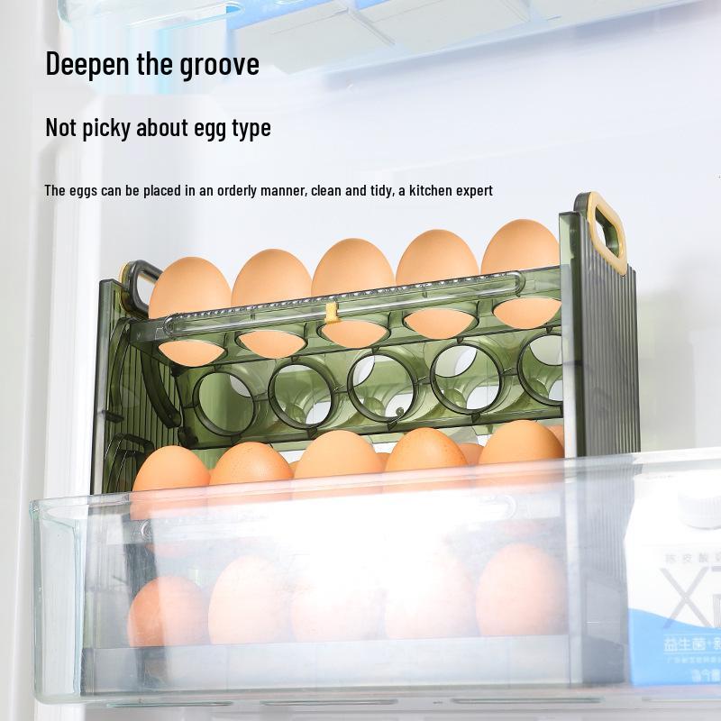 Luxury Foldable Egg Storage Rack - Refrigerator Side Door Organizer