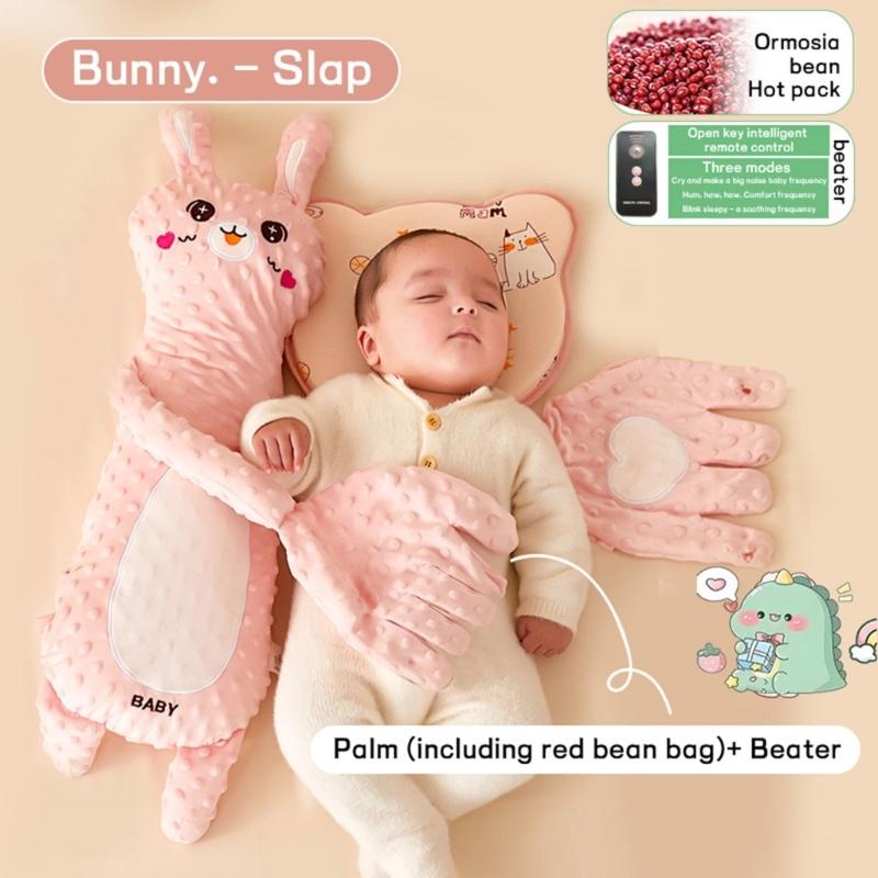 Infant Sleeping Comforter Soft & Breathable Cartoon Pacify Hand Soother with Automatic Beating for Better Sleep Quality