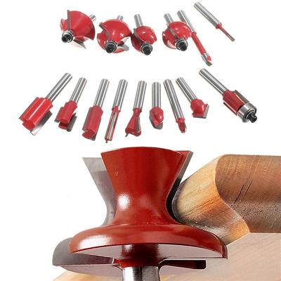 1/4 15 stücke Schaft Router Bit Set Trimmen Bit Gerade Fräser Holz Bits Wolfram Hartmetall Schneiden Holzbearbeitung