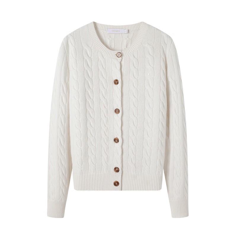Navigare Women's Casual Lambswool Blend Long-Sleeve Cardigan Sweater