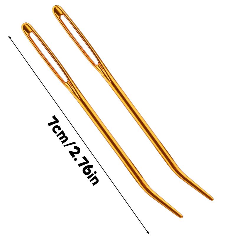 Fenrry 2 Stück 7cm Nähnadeln mit großem Öhr für Anfänger Bunte Lernnadeln Garnnadeln SKC Stopfnadel für Näharbeiten