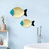 2 Pcs Coastal Ocean Fish Wall Sculpture Nautical Beach Theme Wall Hanging Decor Vintage Farmhouse Wall Art for Bathroom Lake House