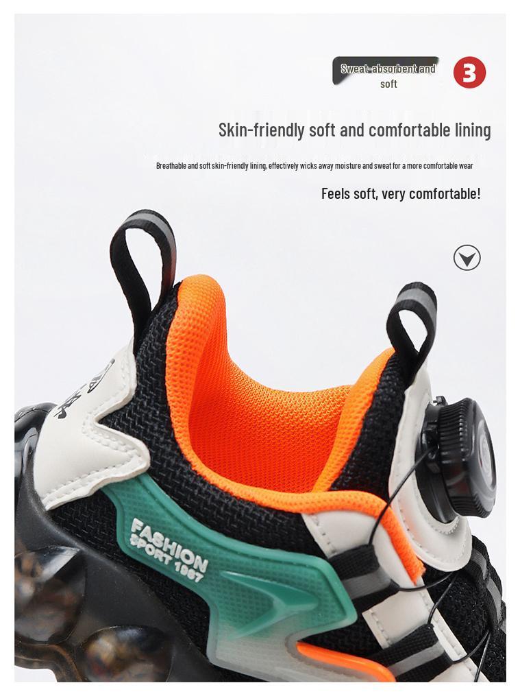 2024 Frühling/Sommer Jungen Atmungsaktive Mesh Sportschuhe mit Drehknopf