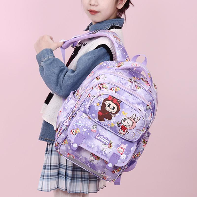 New Cute Children's Backpack Cartoon Printed LABUBU Children's Lightweight Waterproof and Wear-resistant Backpack CLE
