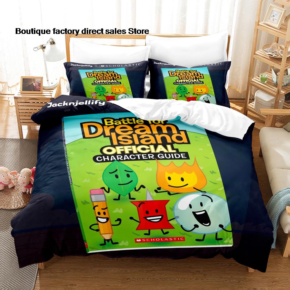 3 Stück Battle for Dream Island Druck Bettbezug Alle Größen für Fans Schlafzimmer BFDI W.O.A.H. Bündel Bettwäsche-Set