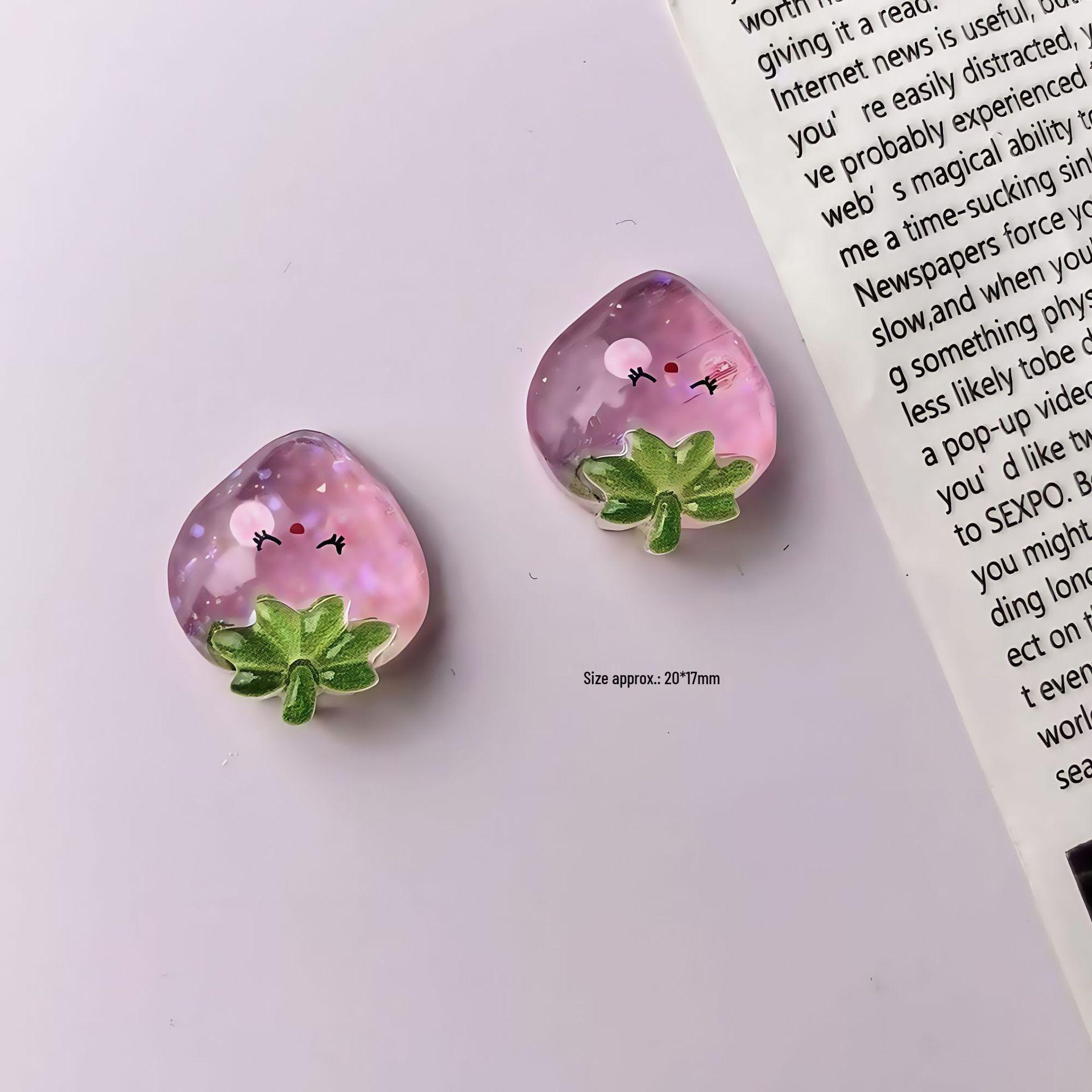Facet Fruit Resin Accessories: Strawberry, Grape, Watermelon with Glitter Cream Glue Small Card