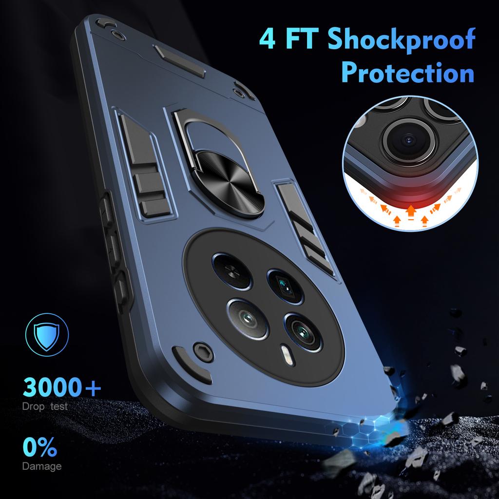 For Realme 12 Pro 5G/12 Pro+ 5G Case Kickstand PC+TPU Anti-Fall Protection Phone Cover