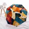 1 PC Automatic Folding Umbrella - Fox, Cat, Rooster Pattern, Portable & Foldable Design with 8 Ribs, Christmas Birthday Gifts