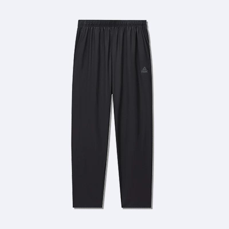 Peak Sports Pants Men s 2025 Summer New Fashion Casual Breathable Straight-Leg Woven Running Pants Sweatpants M чёрный