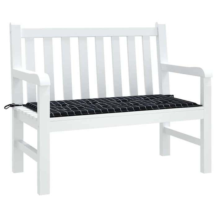 VidaXL Coussin de Banc de Jardin, Galette de Chaise Antidérapante, Décoration Terrasse Patio Salle de Séjour, Carreaux Noir 361136