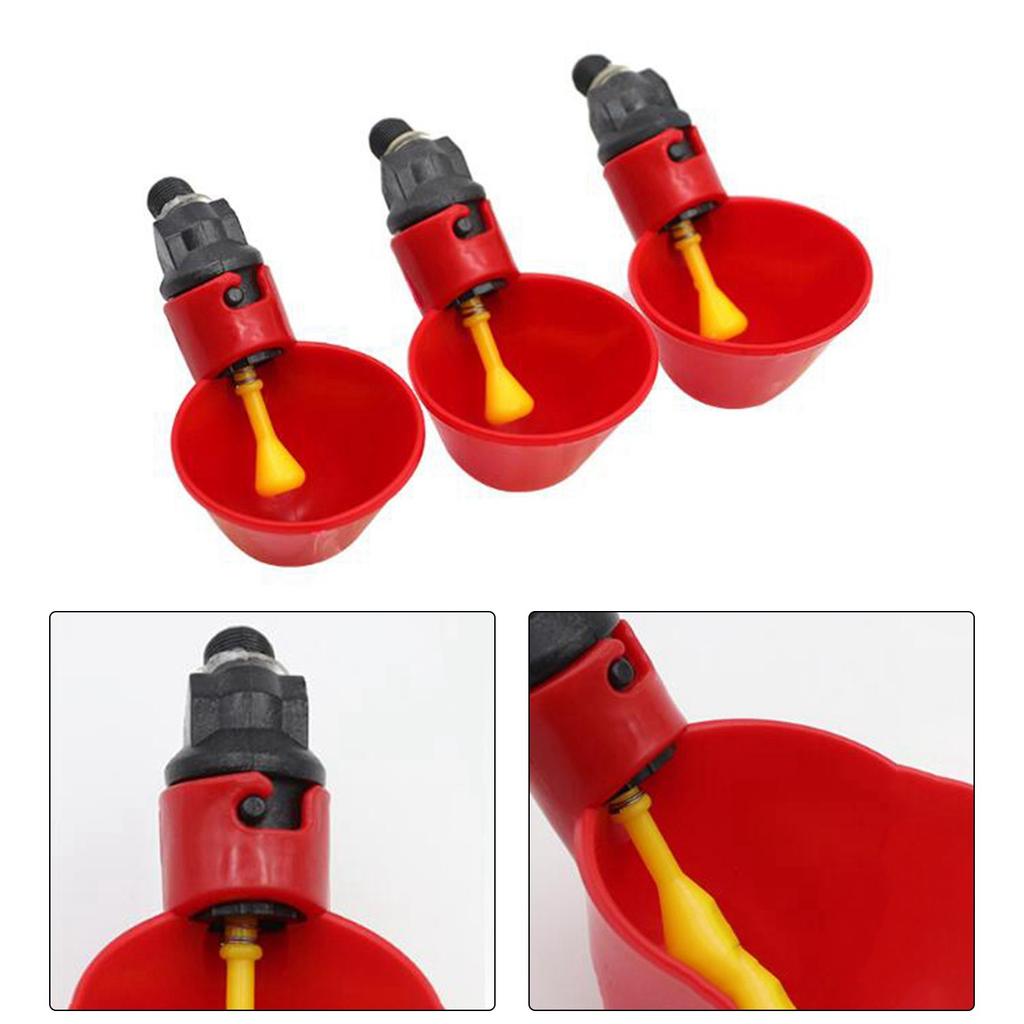 ABWR-Automatic Filling Poultry Waterer Cups For Auto Watering Drinker System For Chickens, Ducks, Geese, Turkeys Etc. 6Pcs