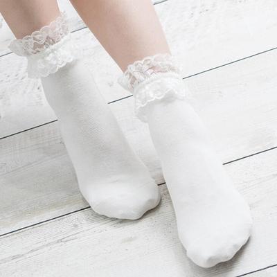 1 Paire Femme Dentelle Chaussettes Courtes d'Été Japonais Ravissant Doux Volant Coton Style Lolita Princesse Chaussettes Dentelle Fine de Haute Qualité