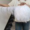 Feather1M Leather Pink Ostrich Feathers Trim 10-22cm Real Ostrich Plumes for Dress Sleeve Jacket Edge Burlesque Carnival Costume Design