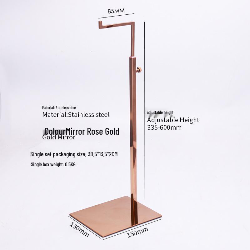 Adjustable Stainless Steel Handbag Display Stand with Gas Spring