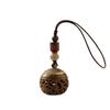 Green Sandalwood Hollow Mobile Phone Chain: Exquisite Aromatherapy Sachet Ball and Tibetan Incense Pendant Keychain in Ancient Style.