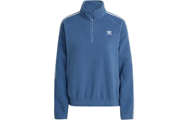 Adidas Originals Fleece Hz Sweatshirts Women s Blue Stand Collar Moderate Regular H38867 32